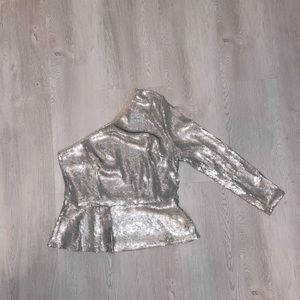One shoulder sequin top